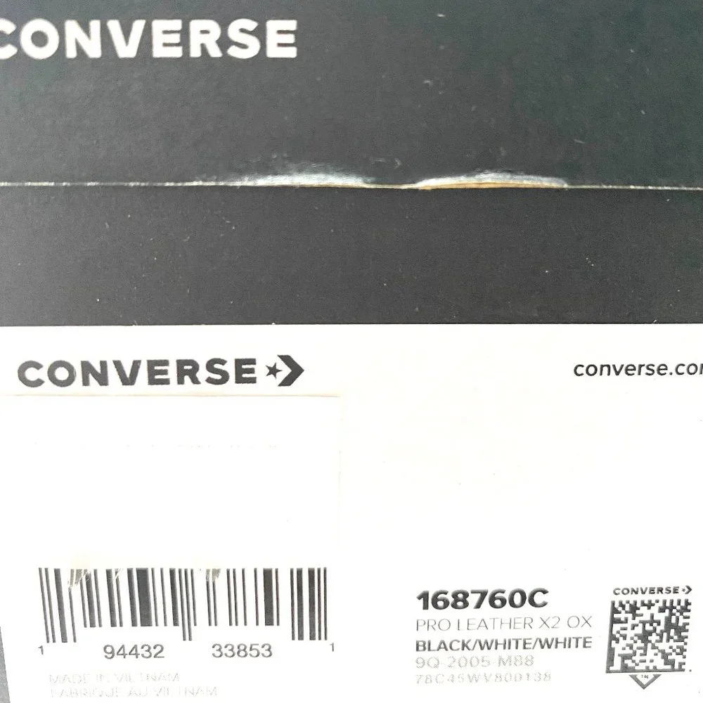 💖MEGA SALE💖Converse Women Rivals PRO LEATHER X2 OX Black White Low 168760C - Picture 10 of 11